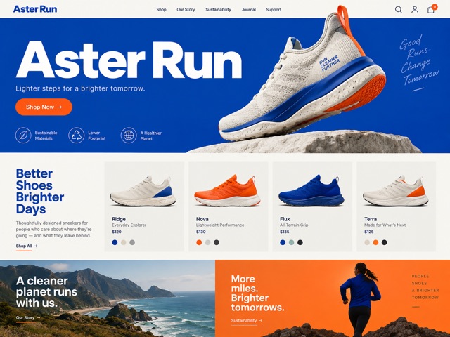 Aster Run website preview