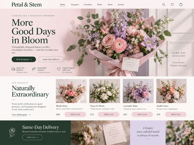 Petal & Stem website preview