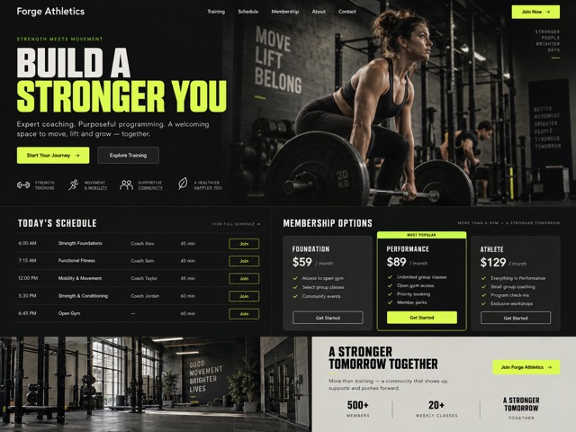 Forge Athletics website preview